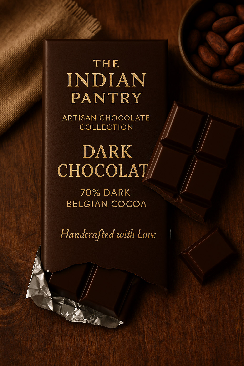 The Indian Pantry – 70% Dark Belgian Chocolate (Handcrafted | 100g)
